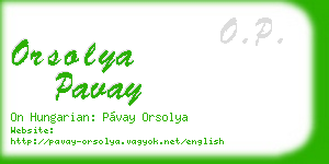 orsolya pavay business card